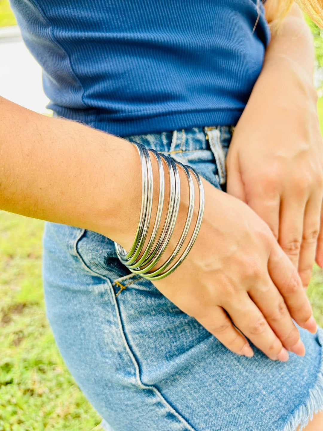 Pulseras Bangles Plata