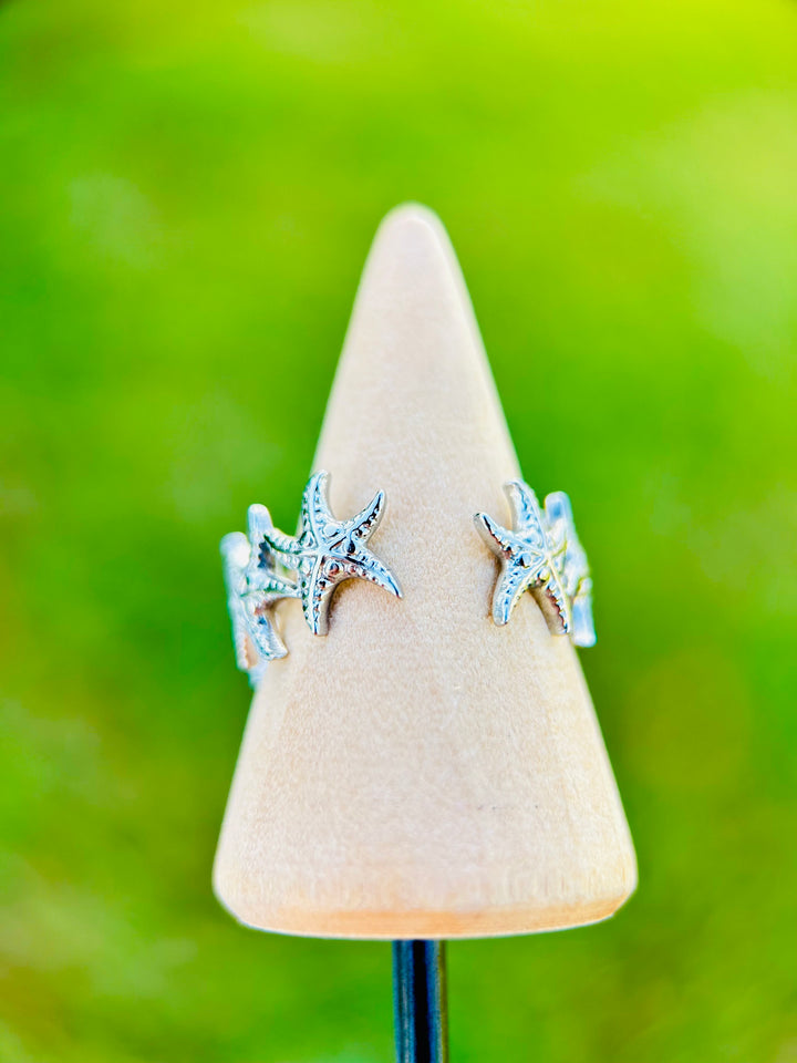 Sortija de estrella de mar plata