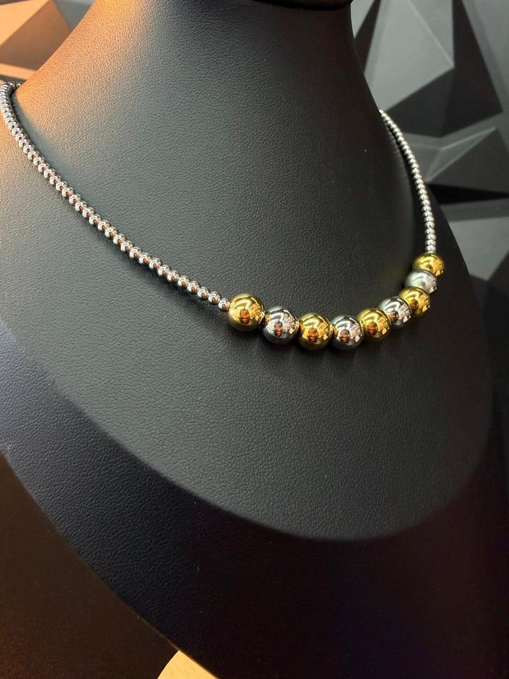 Collar de Bolitas Doble Tono