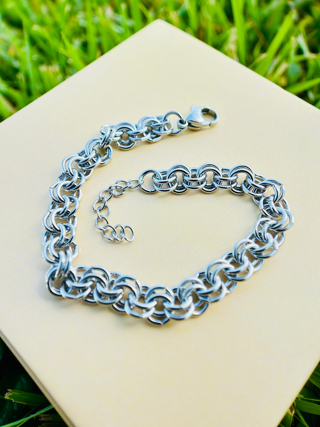 Pulsera eslabon entrelazado Plata