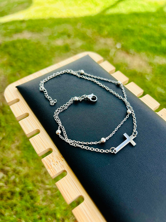 Tobillera Doble de Cruz