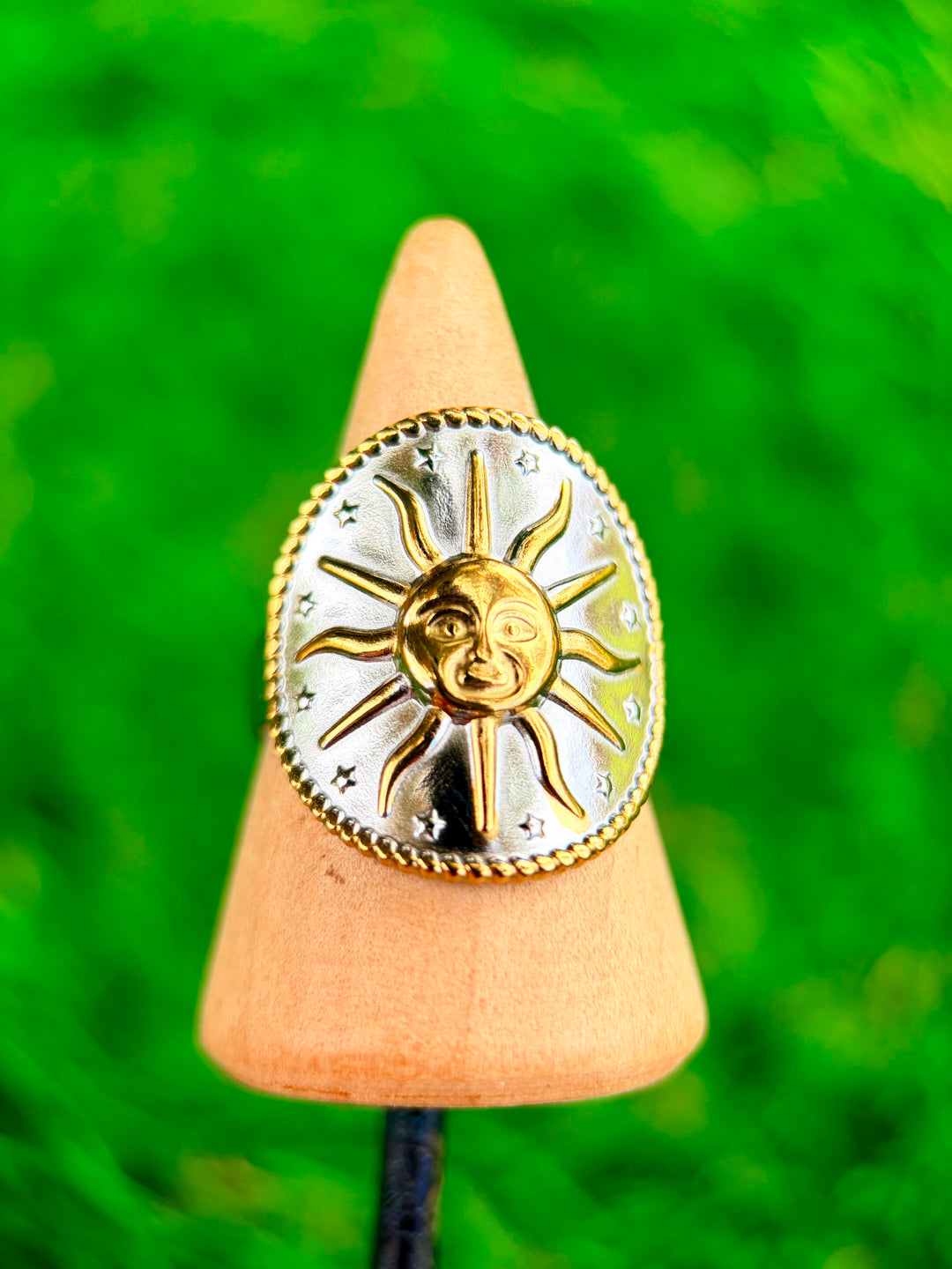Sortija Ajustable de Sol Doble Tono