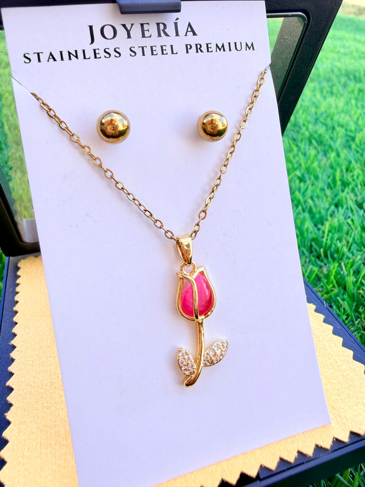 Set de Tulipan Rosado