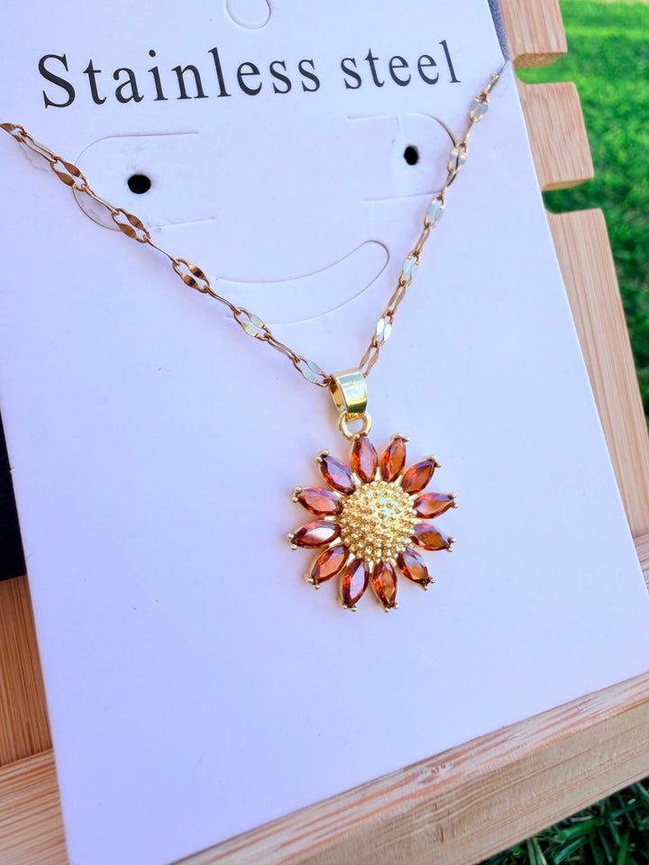 Collar de Girasol Rojo
