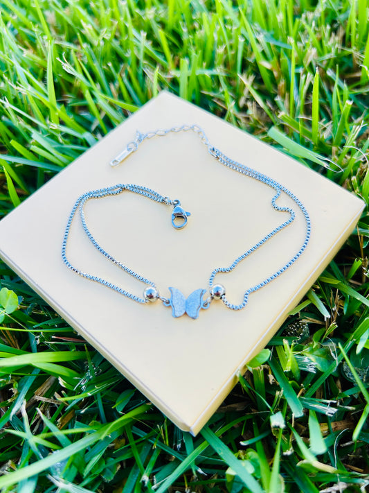 Tobillera Mariposa Plata