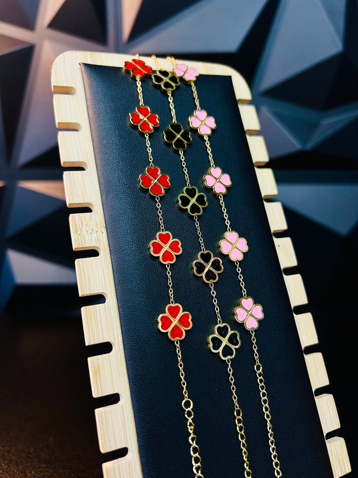 Pulsera de Corazones Rosa