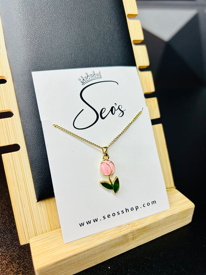 Collar de Flor Rosado