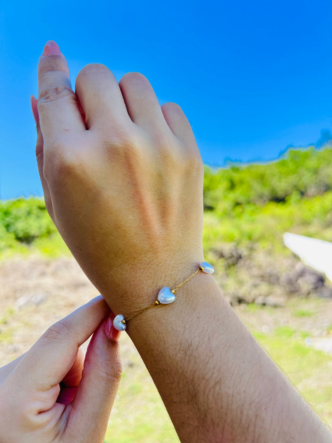 Pulsera de Corazones en Perlas