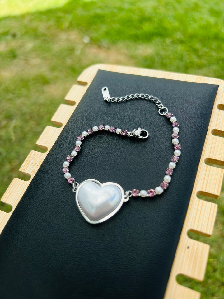 Pulsera de corazon en perla