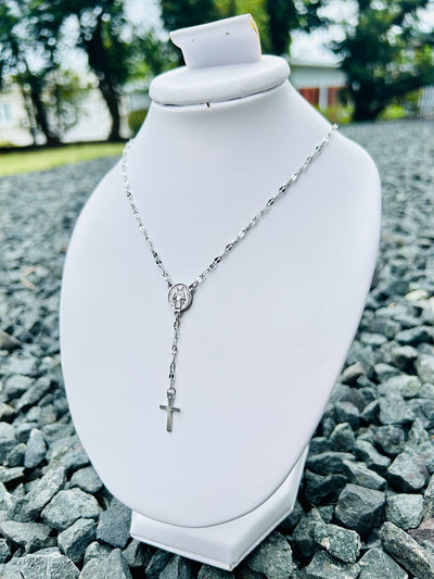 Unisex Silver Rosary