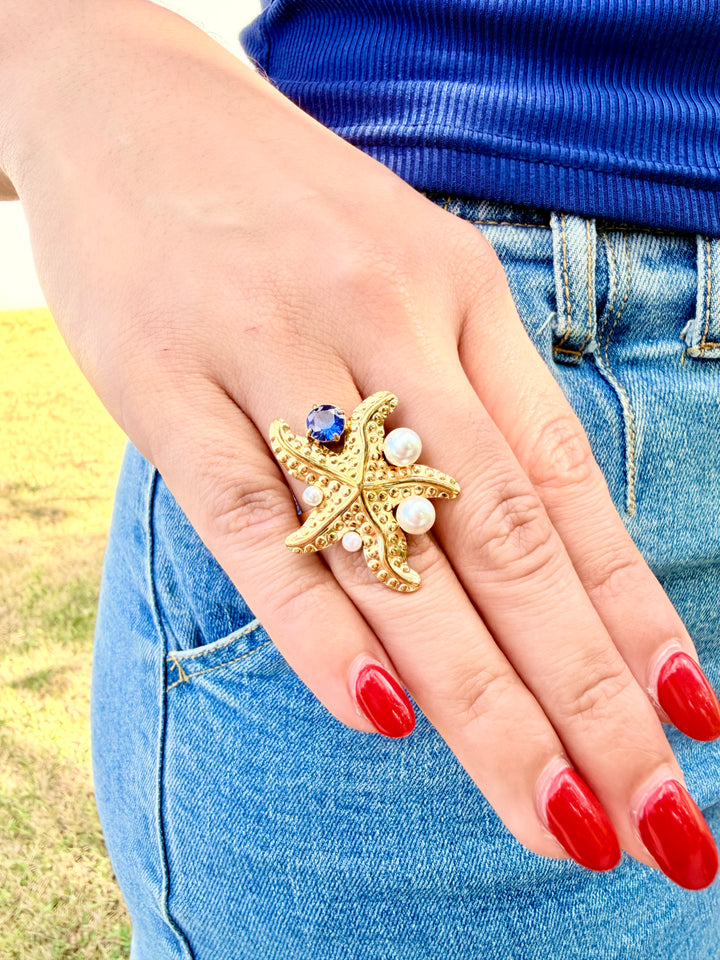 Sortija de Estrella con Perlas 2