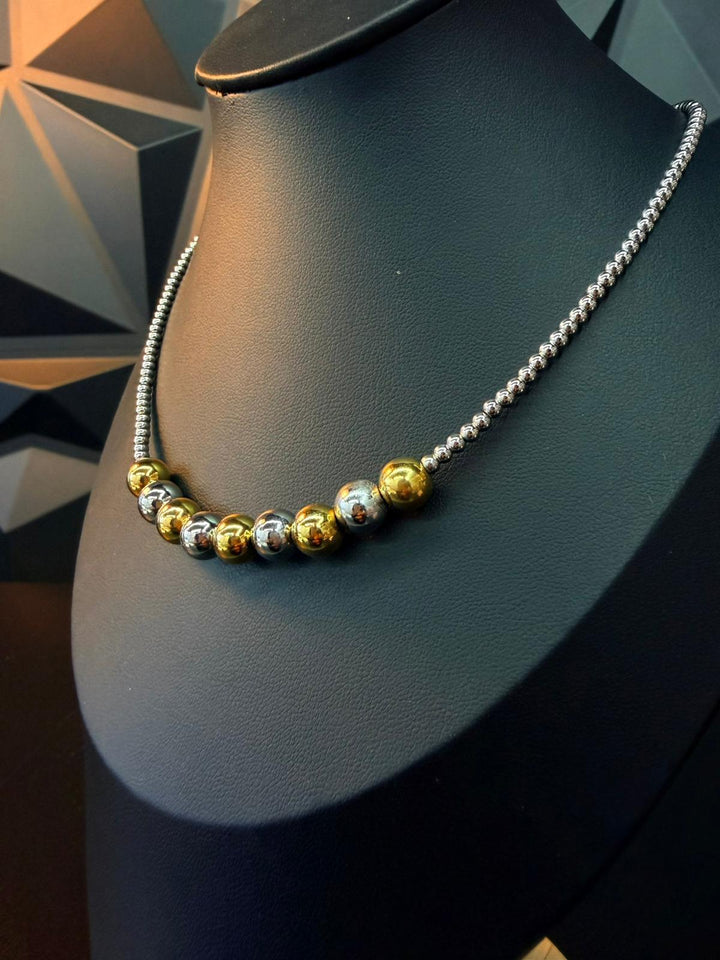 Collar de Bolitas Doble Tono