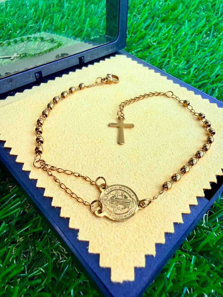Pulsera de Rosario Oro