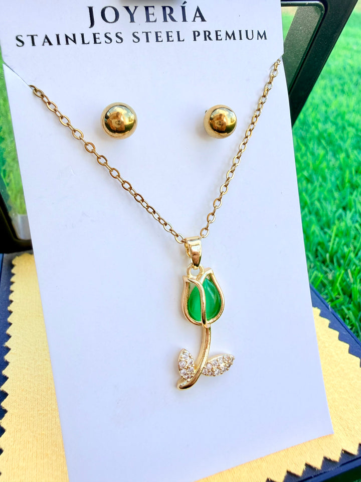 Set de Tulipan Verde Claro