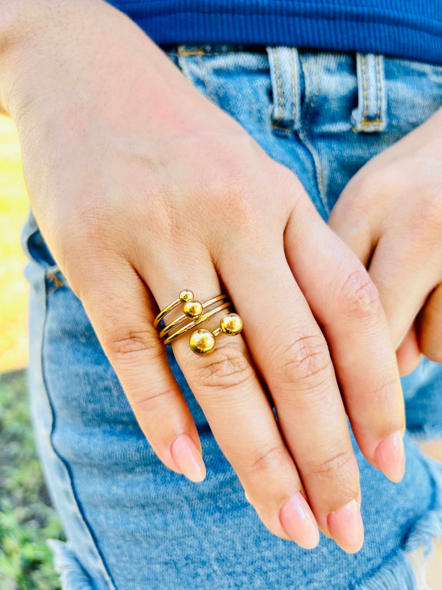 Sortija de Bolitas Oro