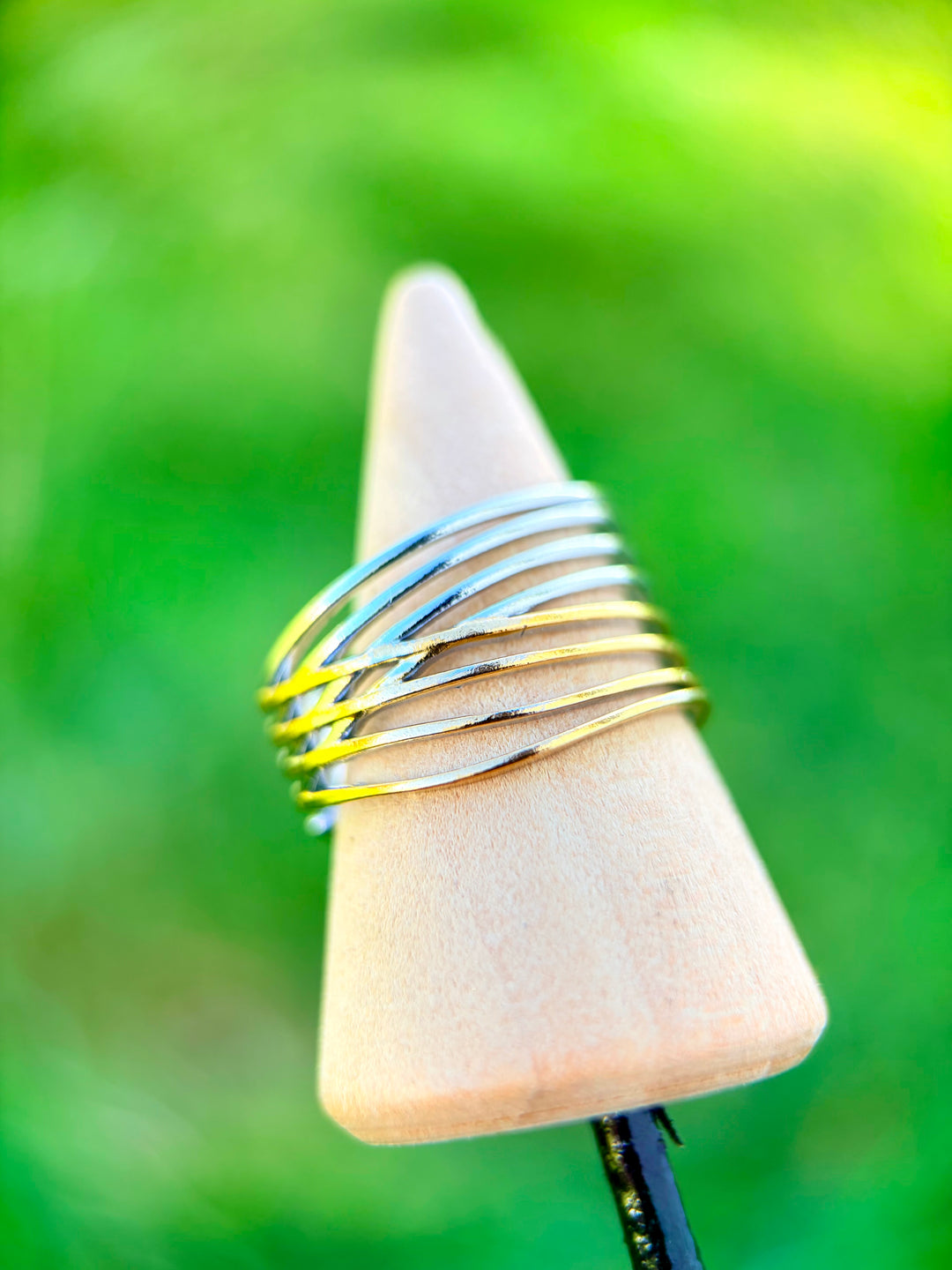 Sortija Ajustable Doble Tono