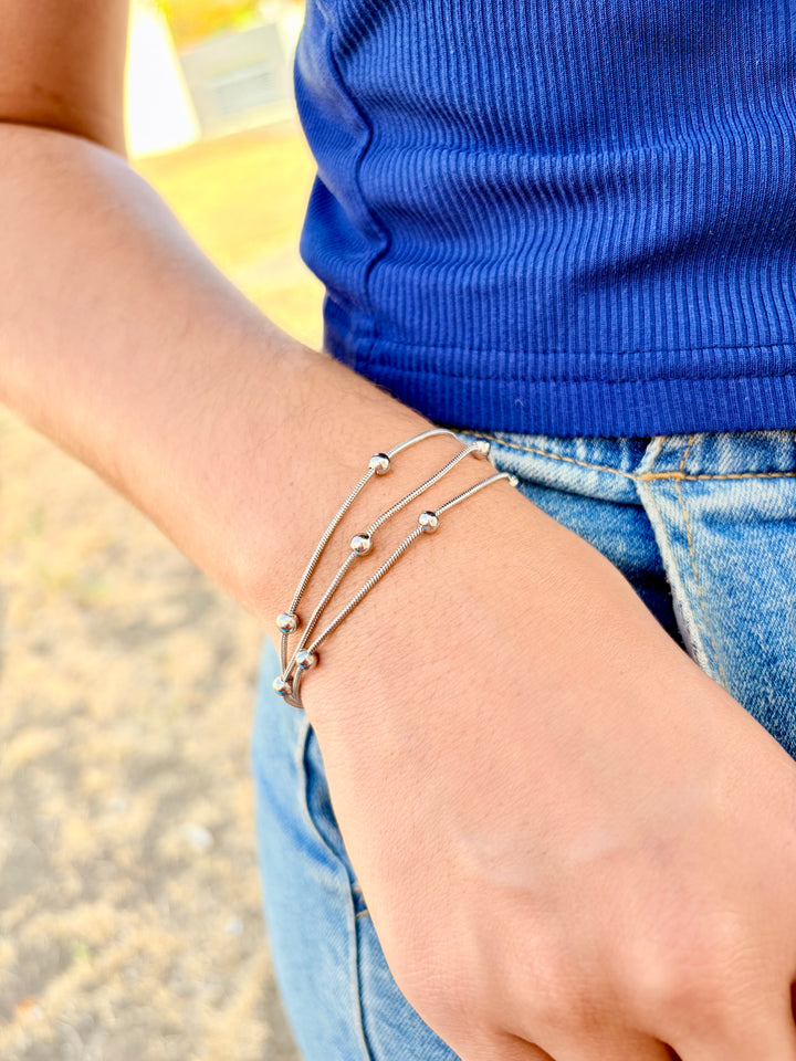 Pulsera Triple Plata