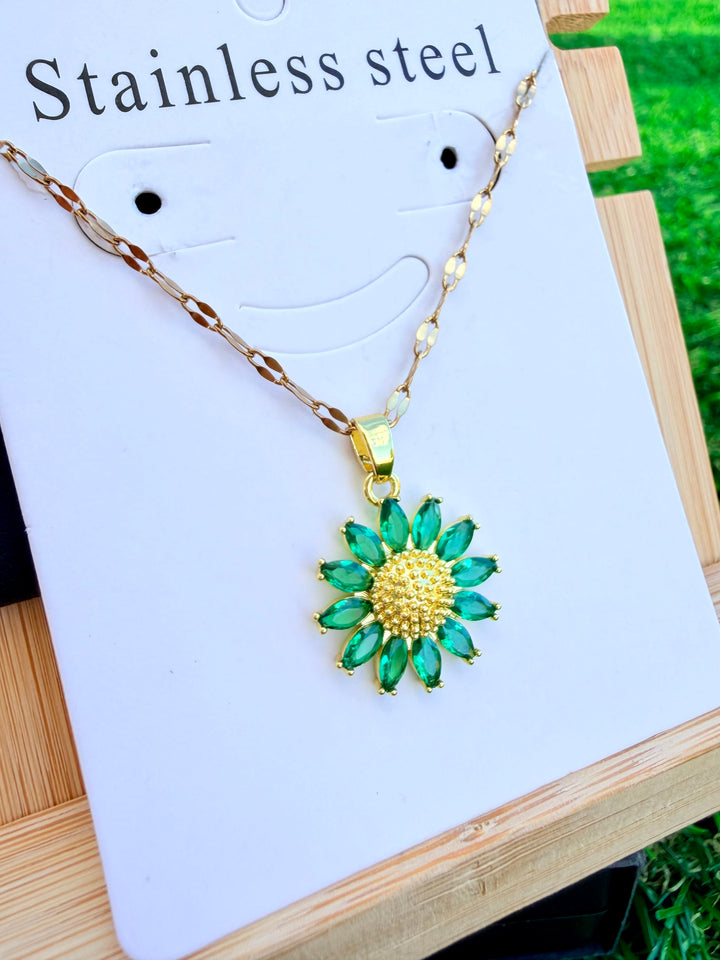 Collar de Girasol Verde
