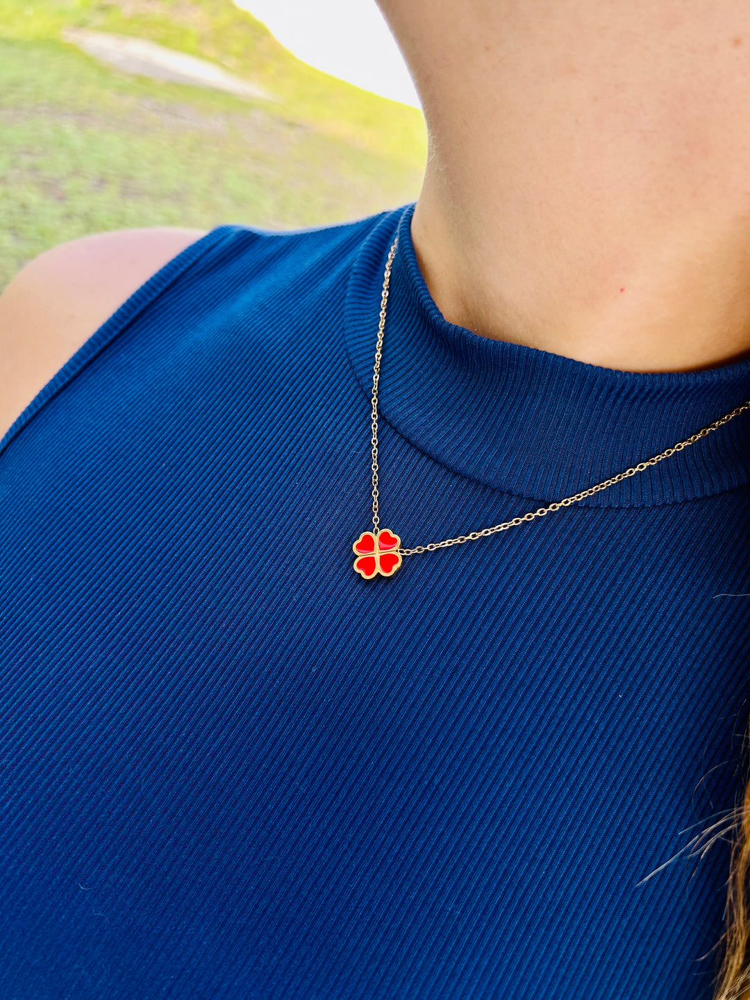 Collar de corazones Rojo