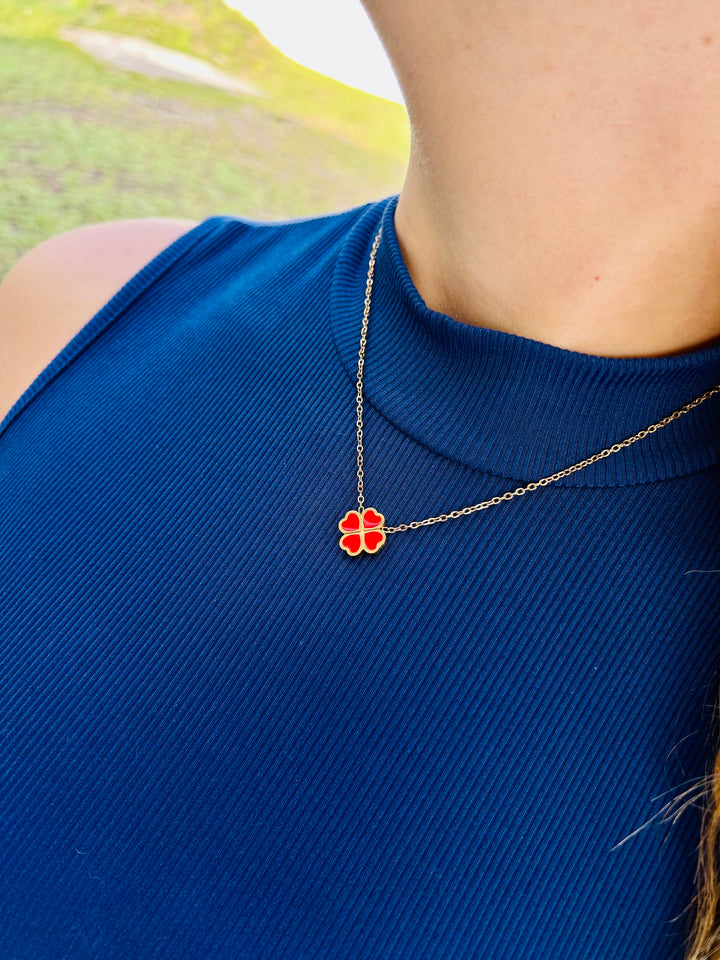 Collar de corazones Rojo