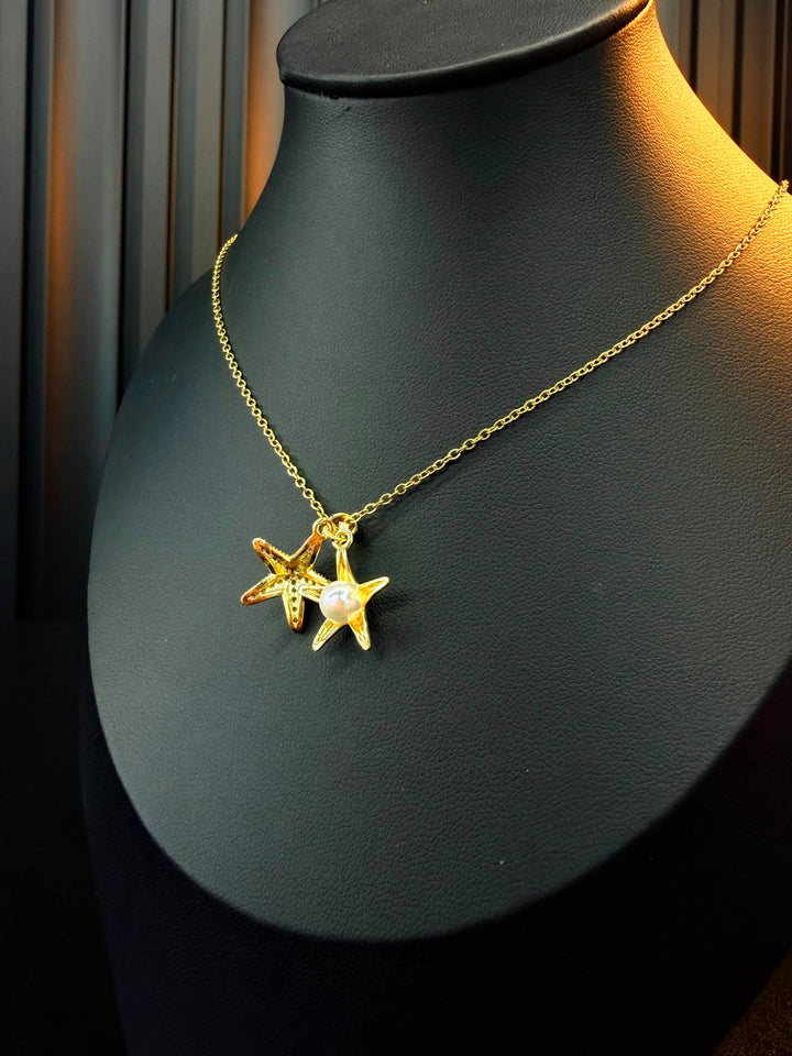 Collar de estrella de Mar Oro Brilloso