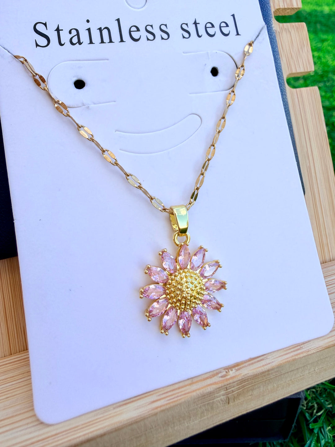 Collar de Girasol Rosa