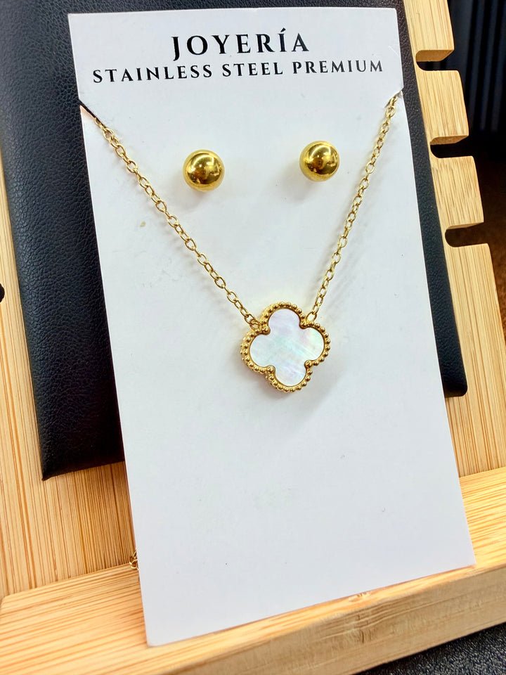 Collar Van Cleef Blanco Perlado