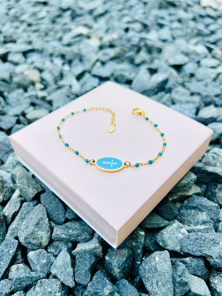 Blue Rosary Bracelet