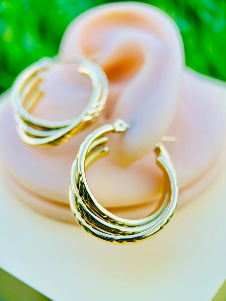 Pantallas Argollas Triple Oro