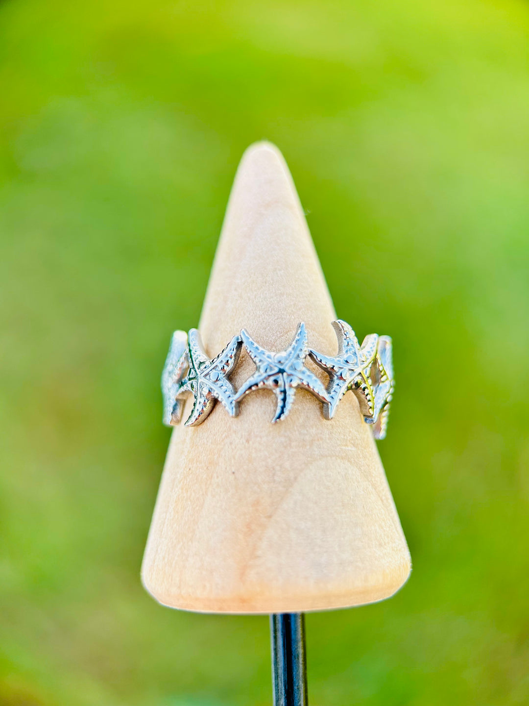 Sortija de estrella de mar plata