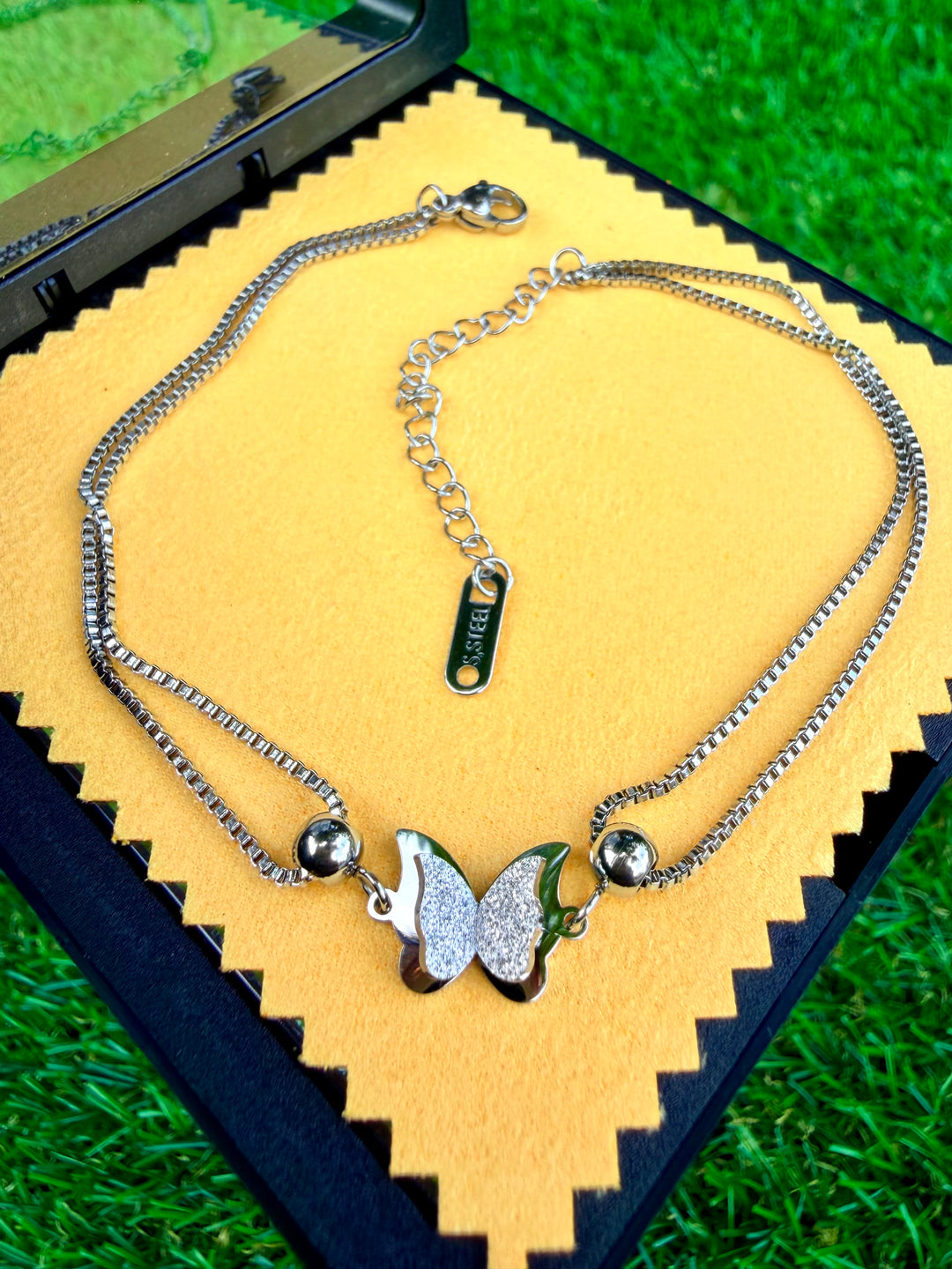 Tobillera de Mariposa Plata