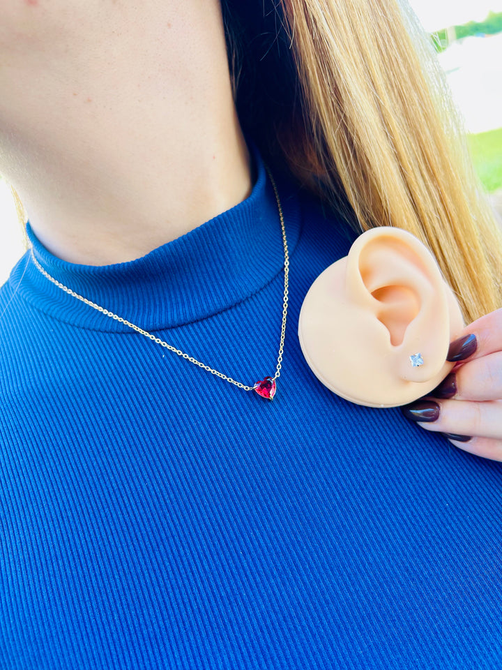 Collar de Corazon Rojo