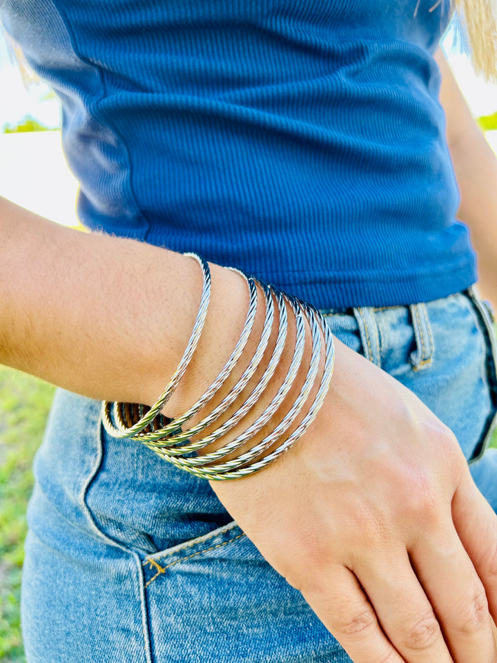 Pulseras Bangles XL Plata