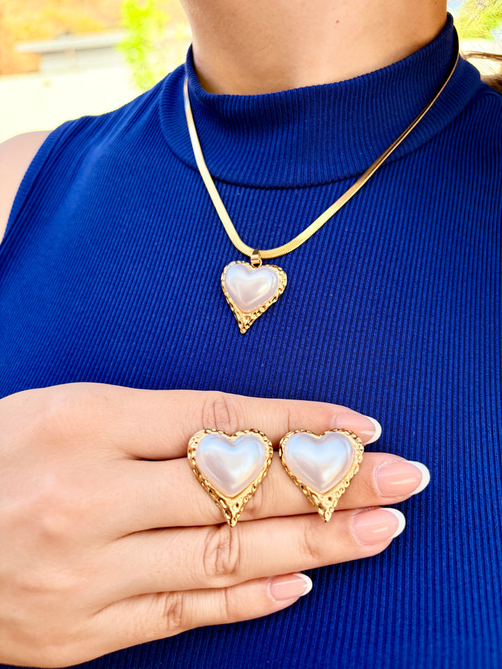 Set de Corazon con Perla