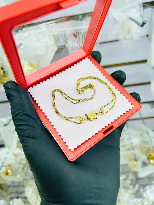Tobillera de Mariposa Oro