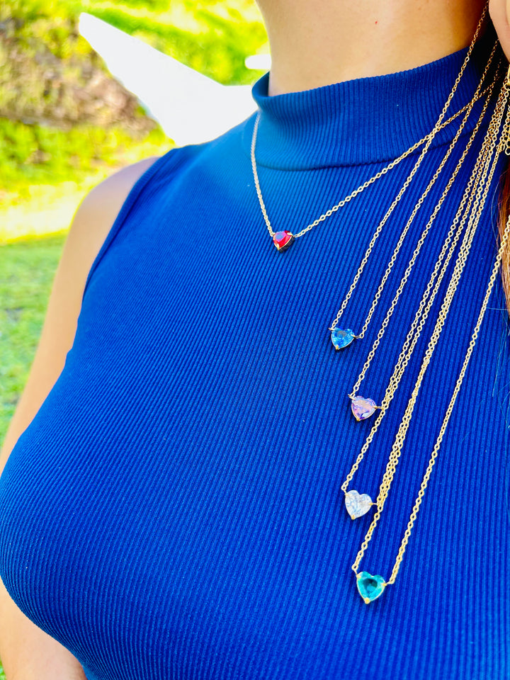 Collar de Corazon Violeta