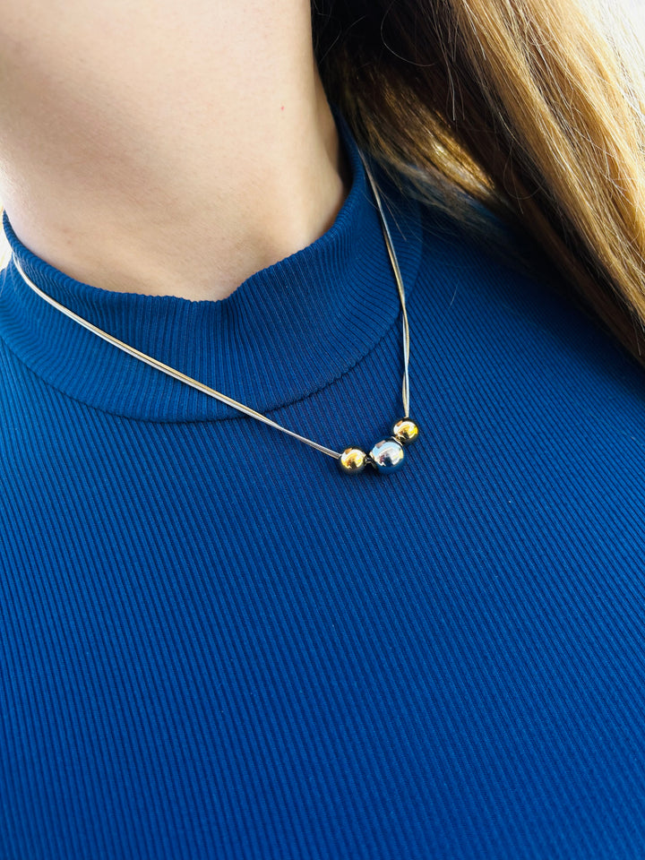 Collar Doble de Bolitas