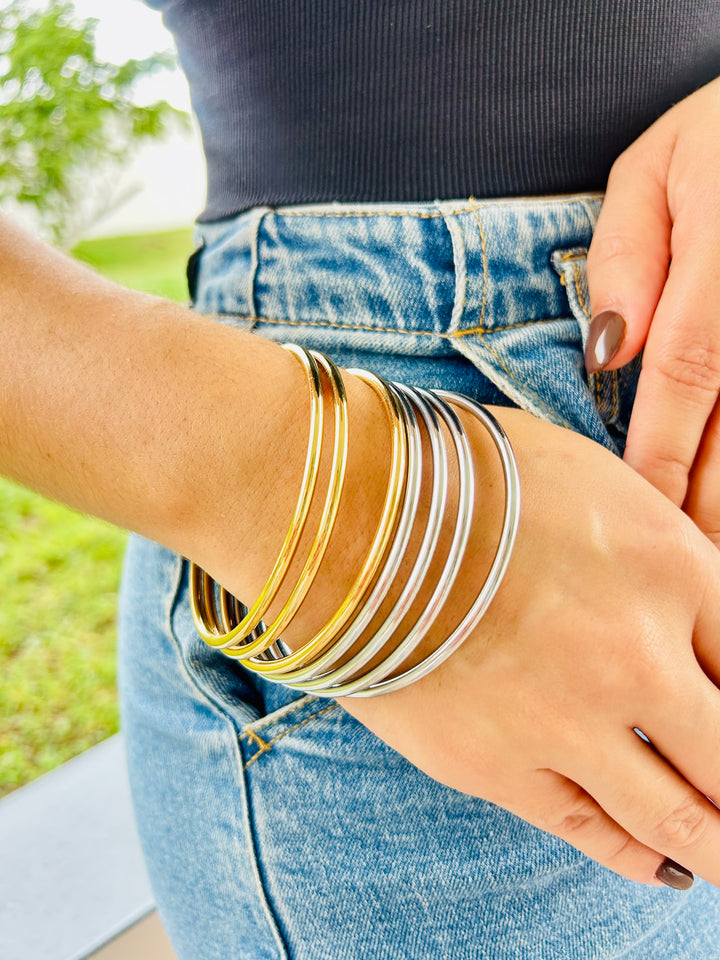 Pulseras Bangles MIXTAS Dos Tonos