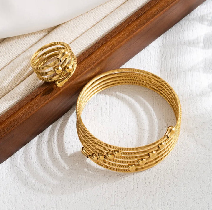 Set de Pulsera & Sortija Oro