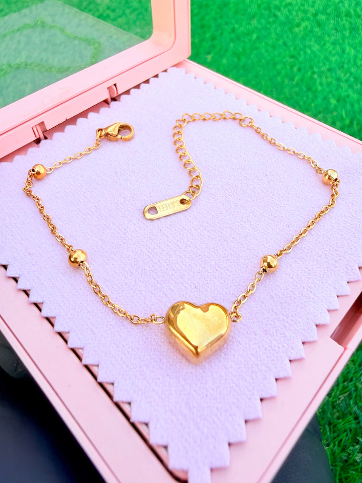 Pulsera de Corazon oro