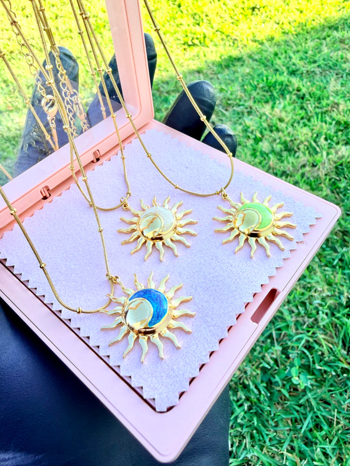 Gargantilla de Sol & Luna Azul