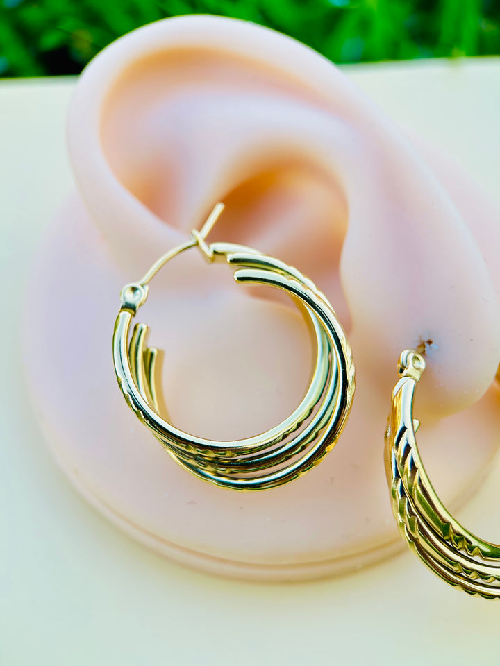 Pantallas Argollas Triple Oro