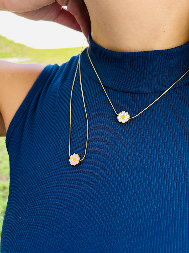 Collar de Flor Rosa