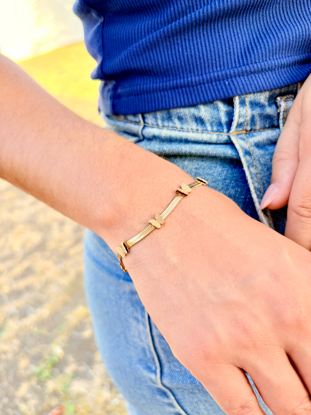 Pulsera de Mariposas Oro