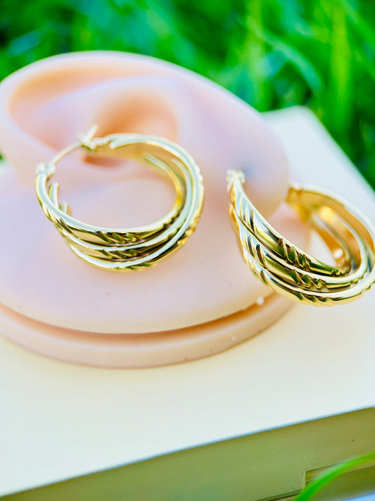 Pantallas Argollas Triple Oro