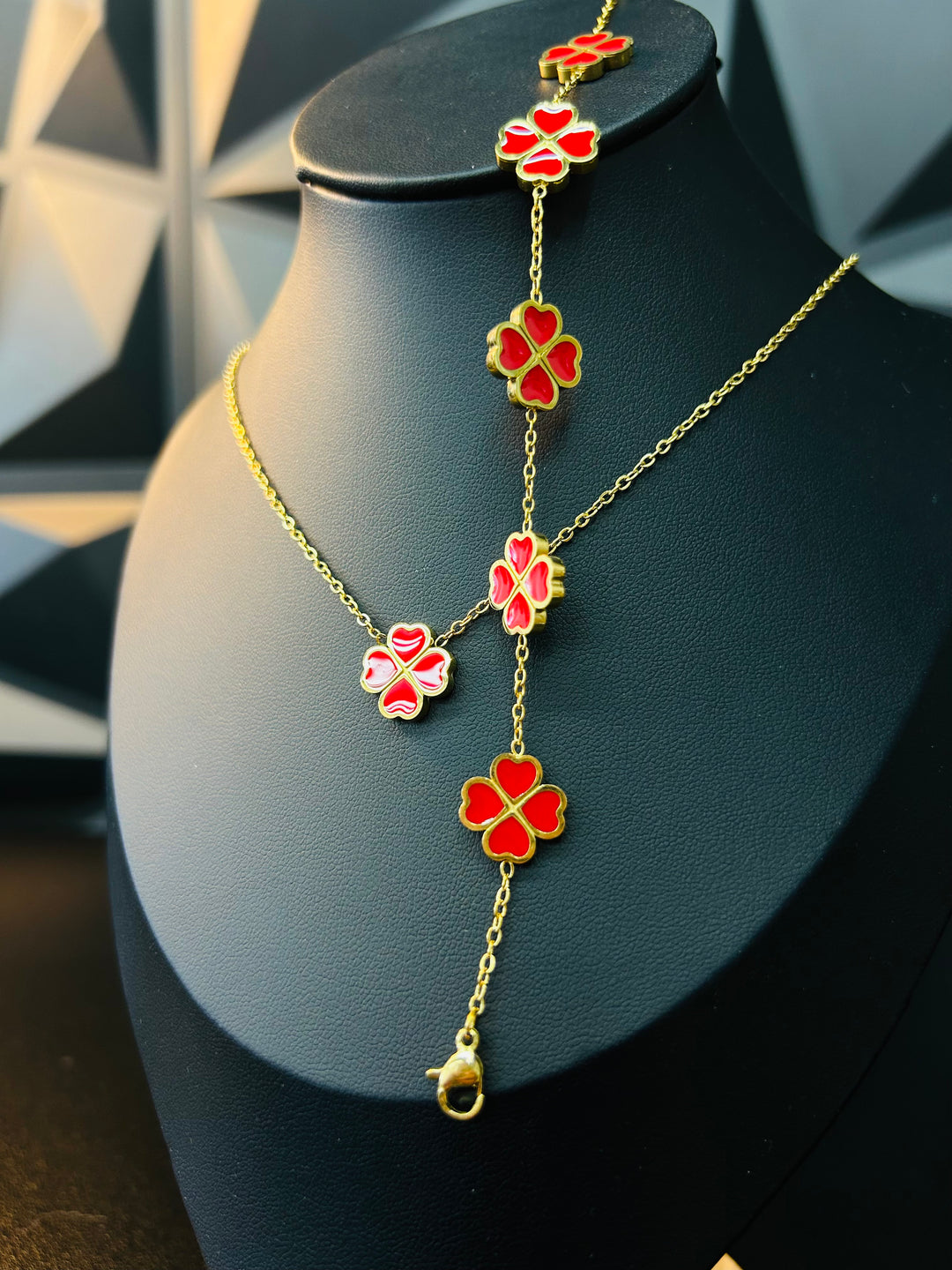 Collar de corazones Rojo