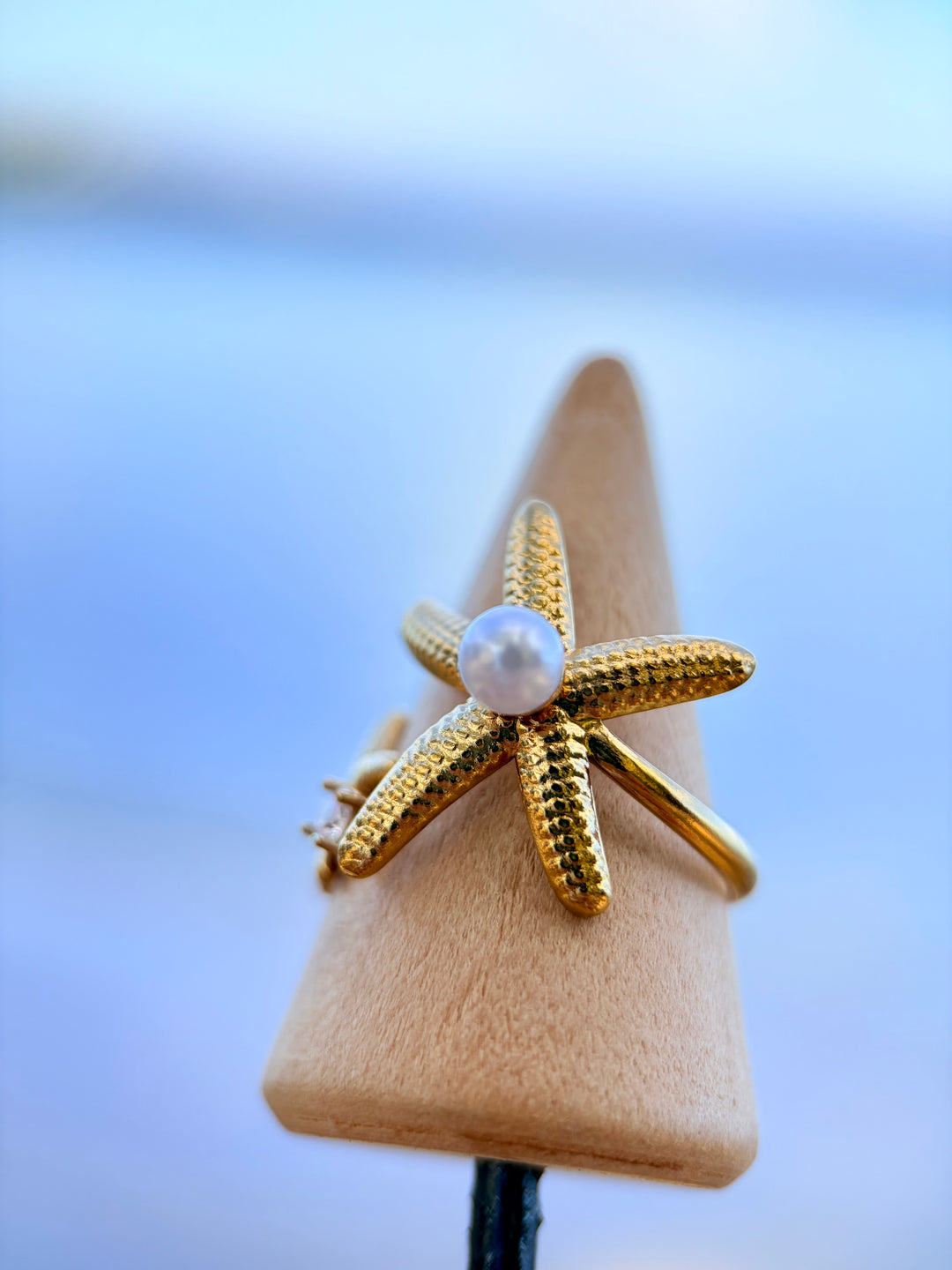 Sortija De Estrella de Mar con Perlas