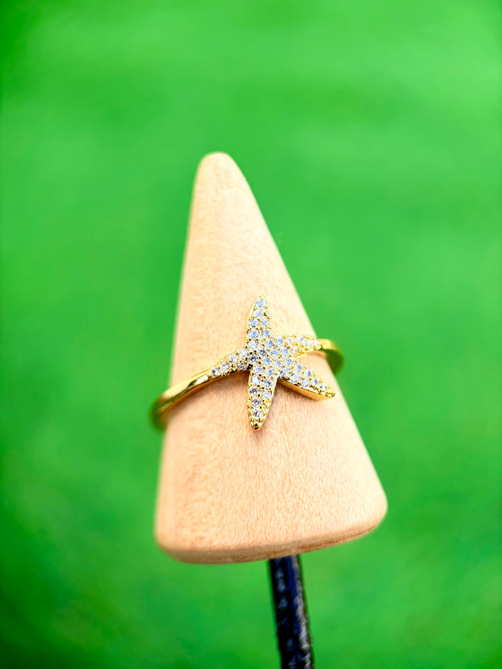Sortija de Estrella de Mar Brillosa