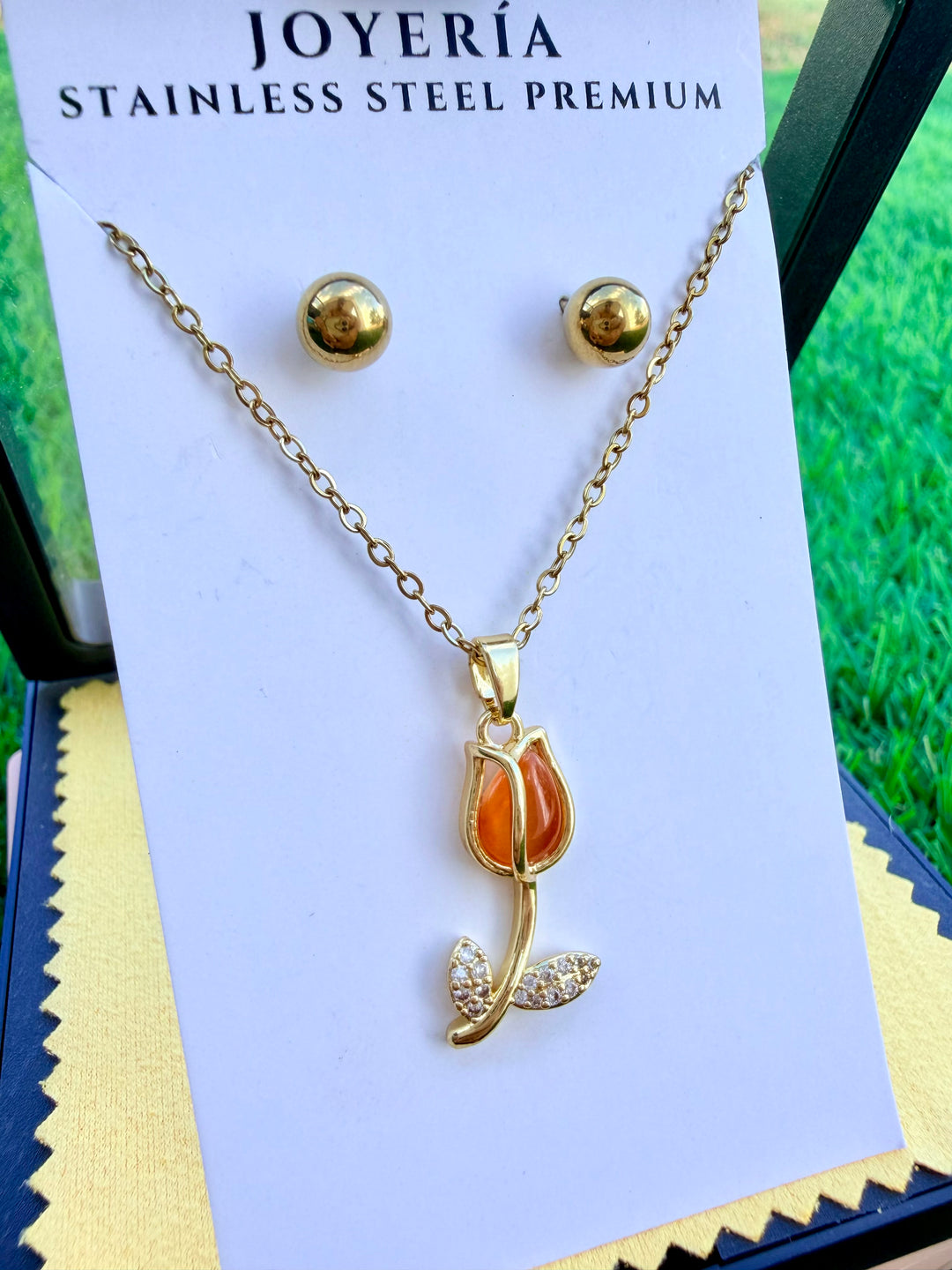 Set de Tulipan Anaranjado