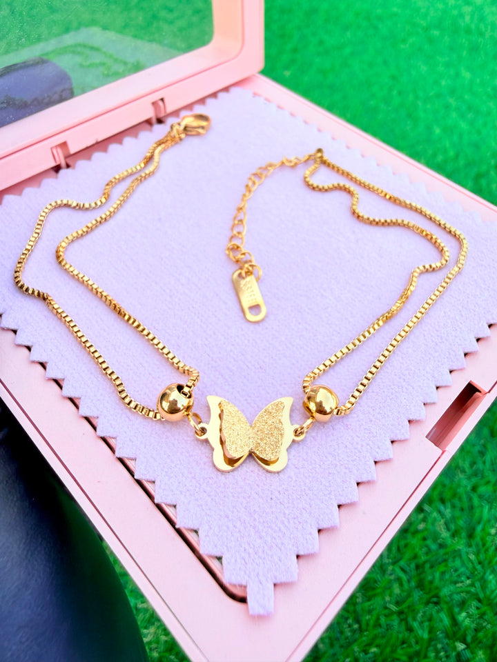 Tobillera de Mariposa Oro